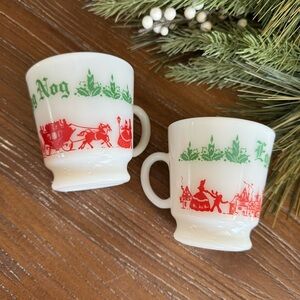 Festive Red & Green Holiday Mugs - Classic Christmas Design